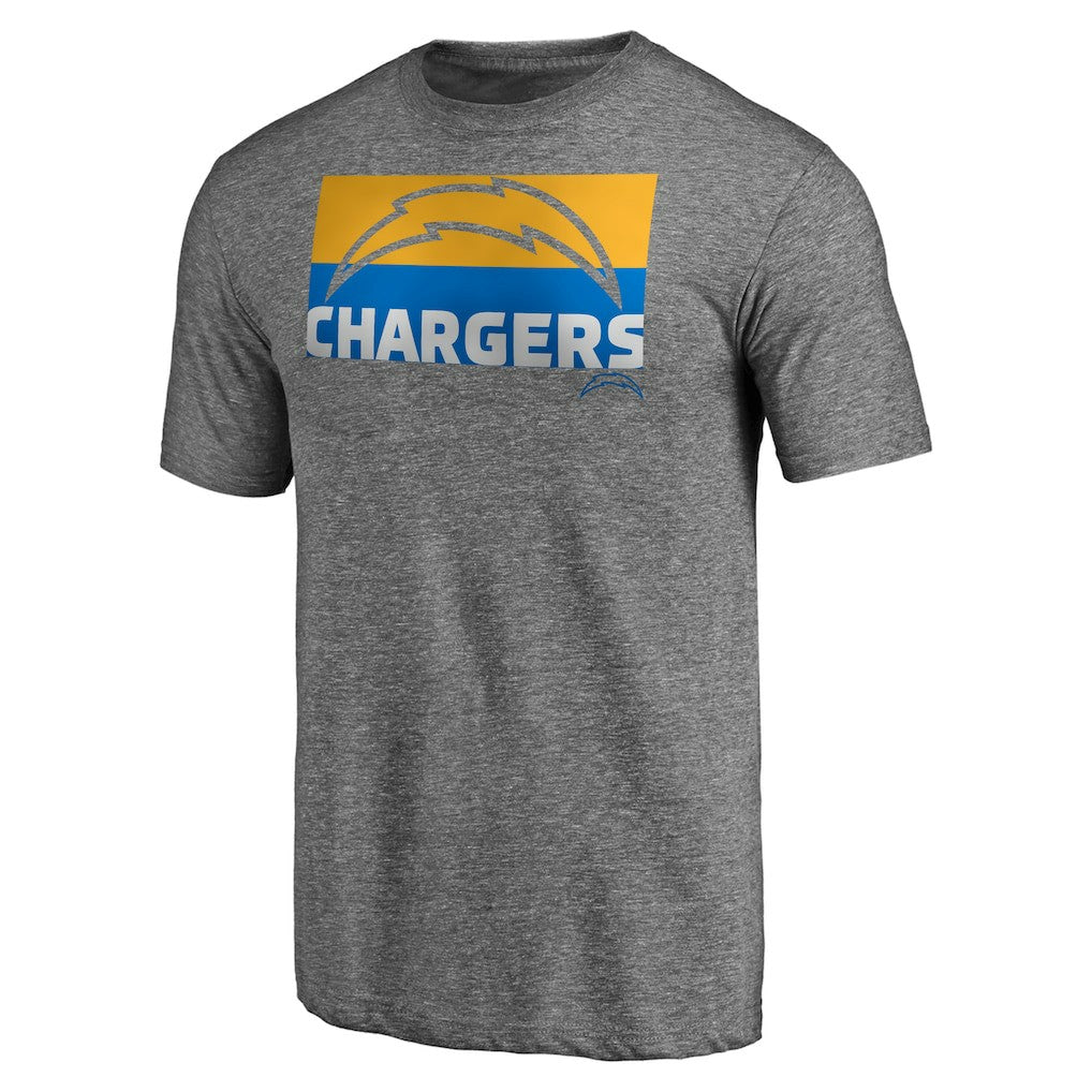 Los Angeles Chargers Square Off Tri-Blend T-Shirt Heather Gray | NFL