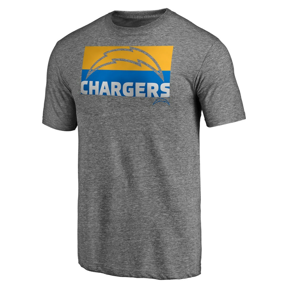Los Angeles Chargers Square Off Tri-Blend T-Shirt Heather Gray | NFL
