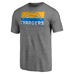 Los Angeles Chargers Square Off Tri-Blend T-Shirt Heather Gray | NFL