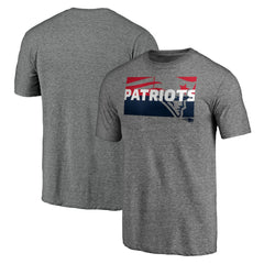 New England Patriots Square Off Tri-Blend T-Shirt Heather Gray | NFL