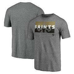 New Orleans Saints Square Off Tri-Blend T-Shirt Heather Gray | NFL
