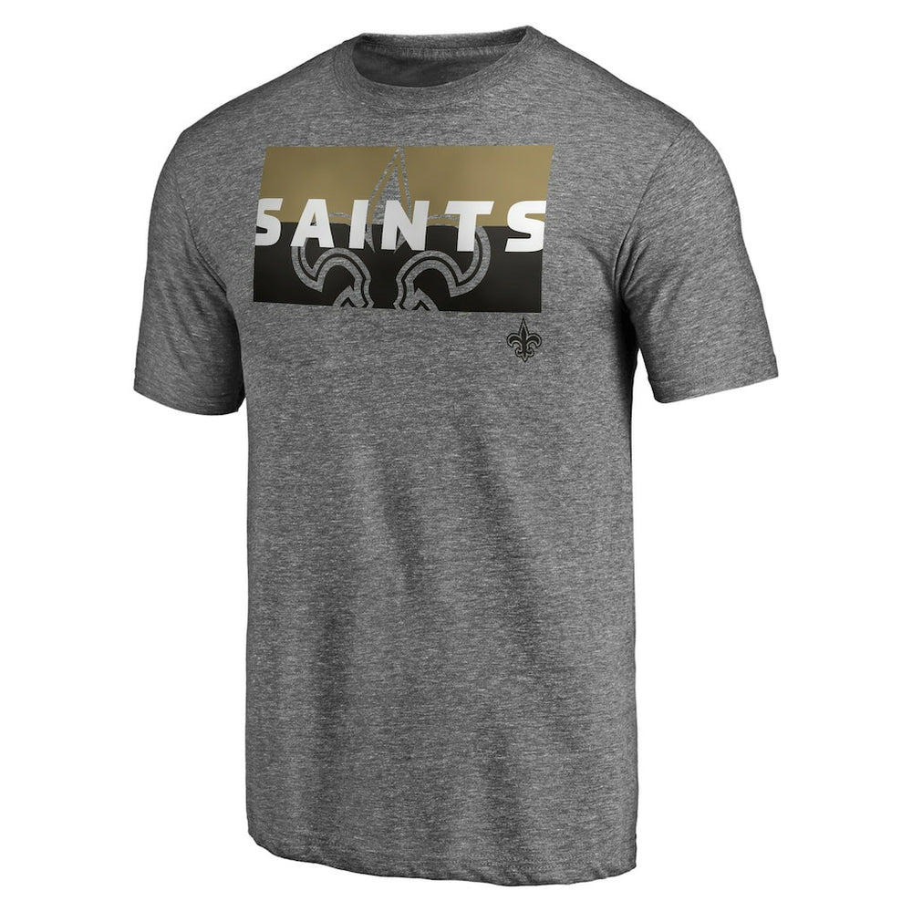 New Orleans Saints Square Off Tri-Blend T-Shirt Heather Gray | NFL