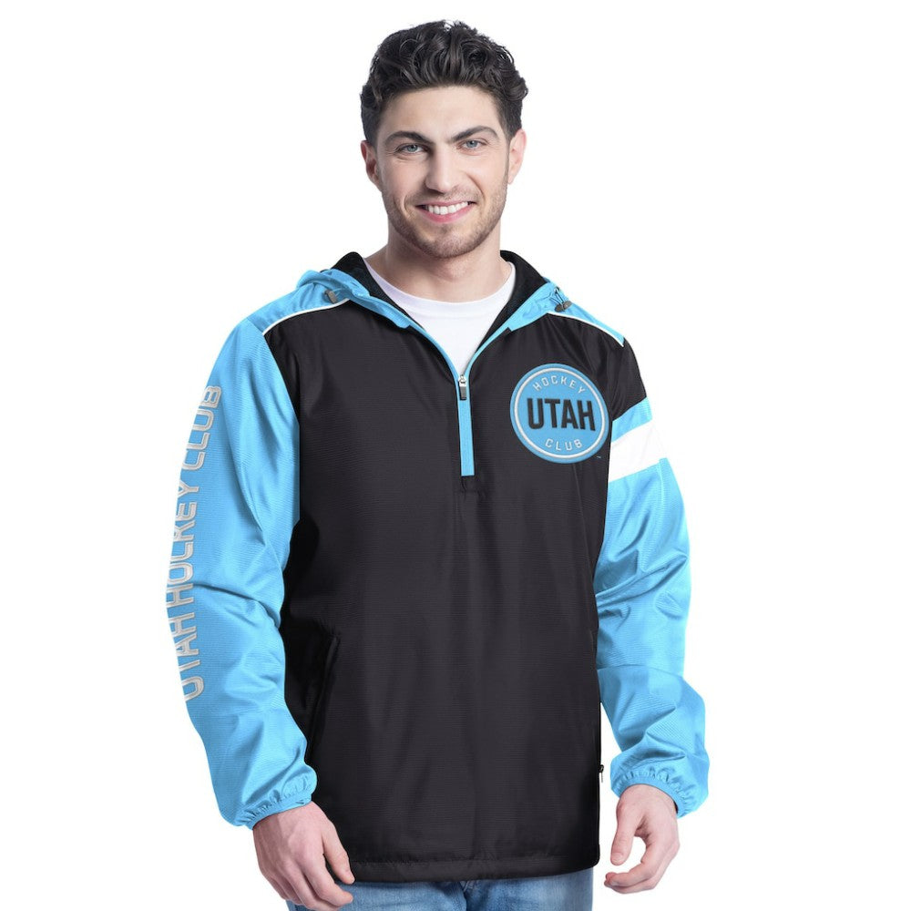 Utah Hockey Club G-III Sports by Carl Banks Lateral Half-Zip Hoodie Jacket - Light Blue/Black - NHL