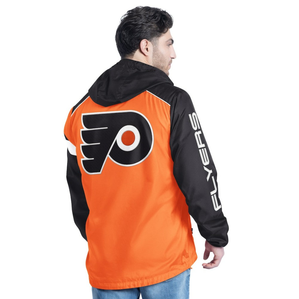 Philadelphia Flyers G-III Sports by Carl Banks Lateral Half-Zip Hoodie Jacket - Orange/Black - NHL