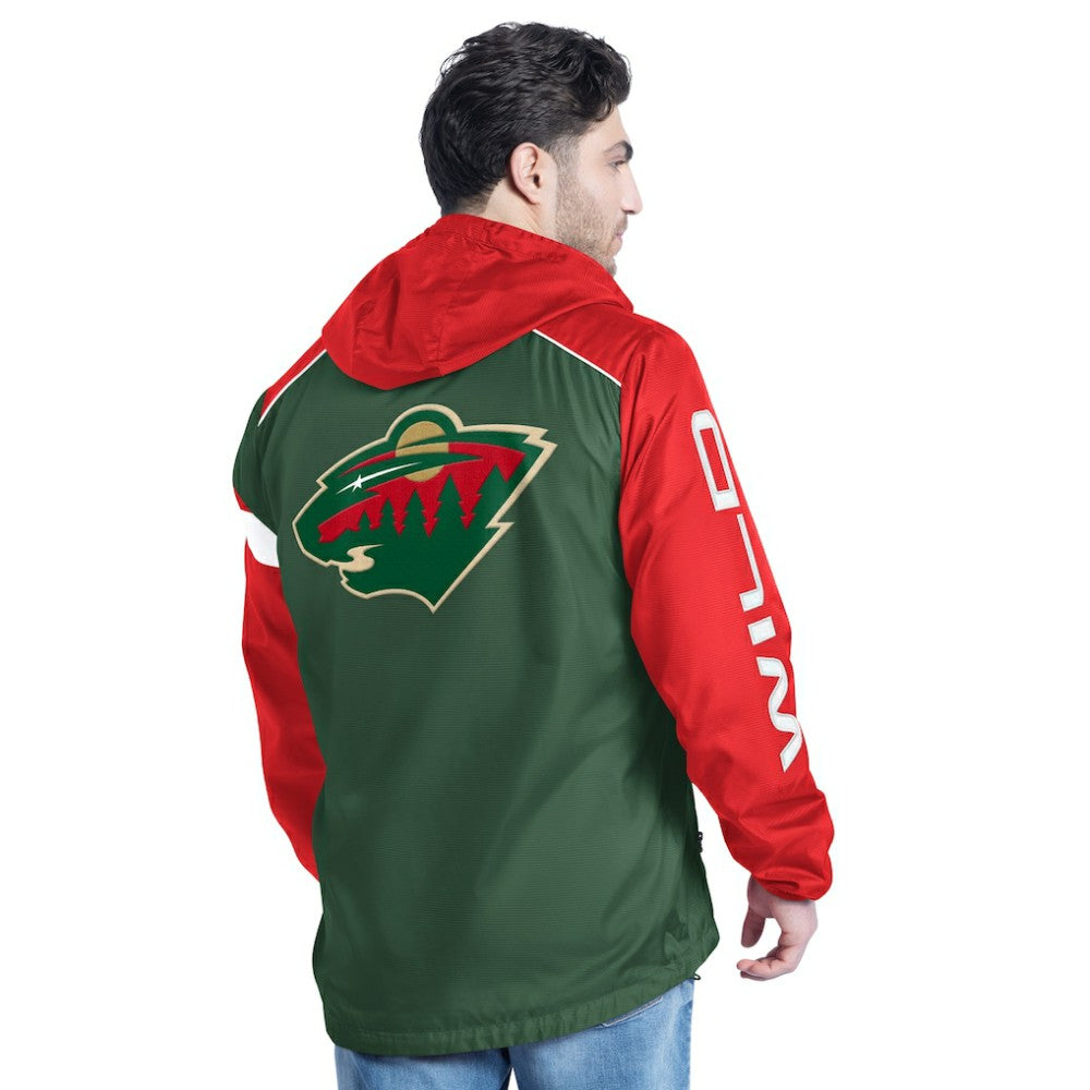 Minnesota Wild G-III Sports by Carl Banks Lateral Half-Zip Hoodie Jacket - Green/Red - NHL