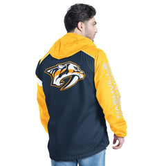 Nashville Predators G-III Sports by Carl Banks Lateral Half-Zip Hoodie Jacket - Navy/Gold - NHL