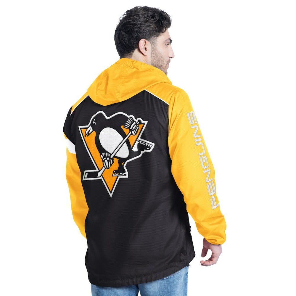 Pittsburgh Penguins G-III Sports by Carl Banks Lateral Half-Zip Hoodie Jacket - Black/Gold - NHL