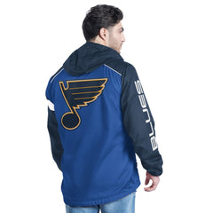 St. Louis Blues G-III Sports by Carl Banks Lateral Half-Zip Hoodie Jacket - Blue/Navy - NHL