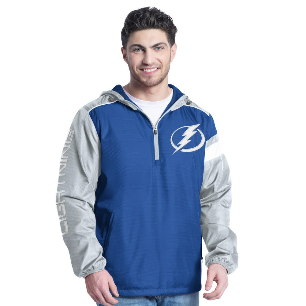 Tampa Bay Lightning G-III Sports by Carl Banks Lateral Half-Zip Hoodie Jacket - Blue/Gray - NHL
