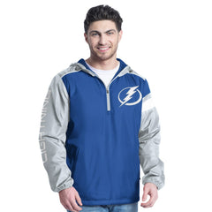 Tampa Bay Lightning G-III Sports by Carl Banks Lateral Half-Zip Hoodie Jacket - Blue/Gray - NHL