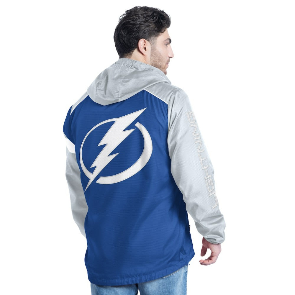 Tampa Bay Lightning G-III Sports by Carl Banks Lateral Half-Zip Hoodie Jacket - Blue/Gray - NHL