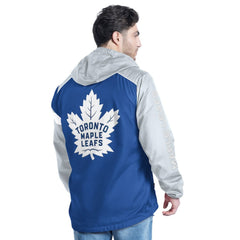 Toronto Maple Leafs G-III Sports by Carl Banks Lateral Half-Zip Hoodie Jacket - Blue/Gray - NHL