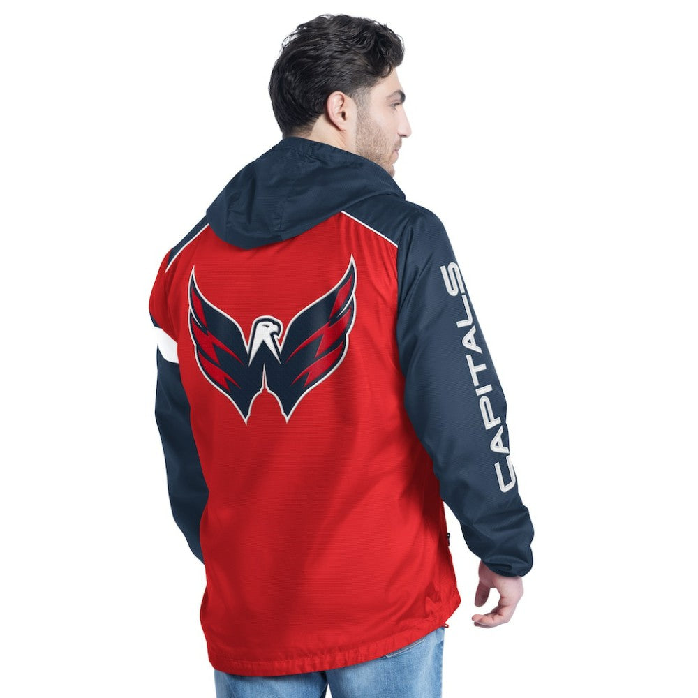Washington Capitals G-III Sports by Carl Banks Lateral Half-Zip Hoodie Jacket - Red/Navy - NHL