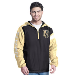 Vegas Golden Knights G-III Sports by Carl Banks Lateral Half-Zip Hoodie Jacket - Black/Gold - NHL
