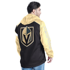 Vegas Golden Knights G-III Sports by Carl Banks Lateral Half-Zip Hoodie Jacket - Black/Gold - NHL