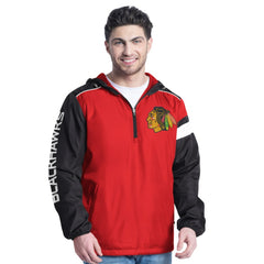 Chicago Blackhawks G-III Sports by Carl Banks Lateral Half-Zip Hoodie Jacket - Red/Black - NHL
