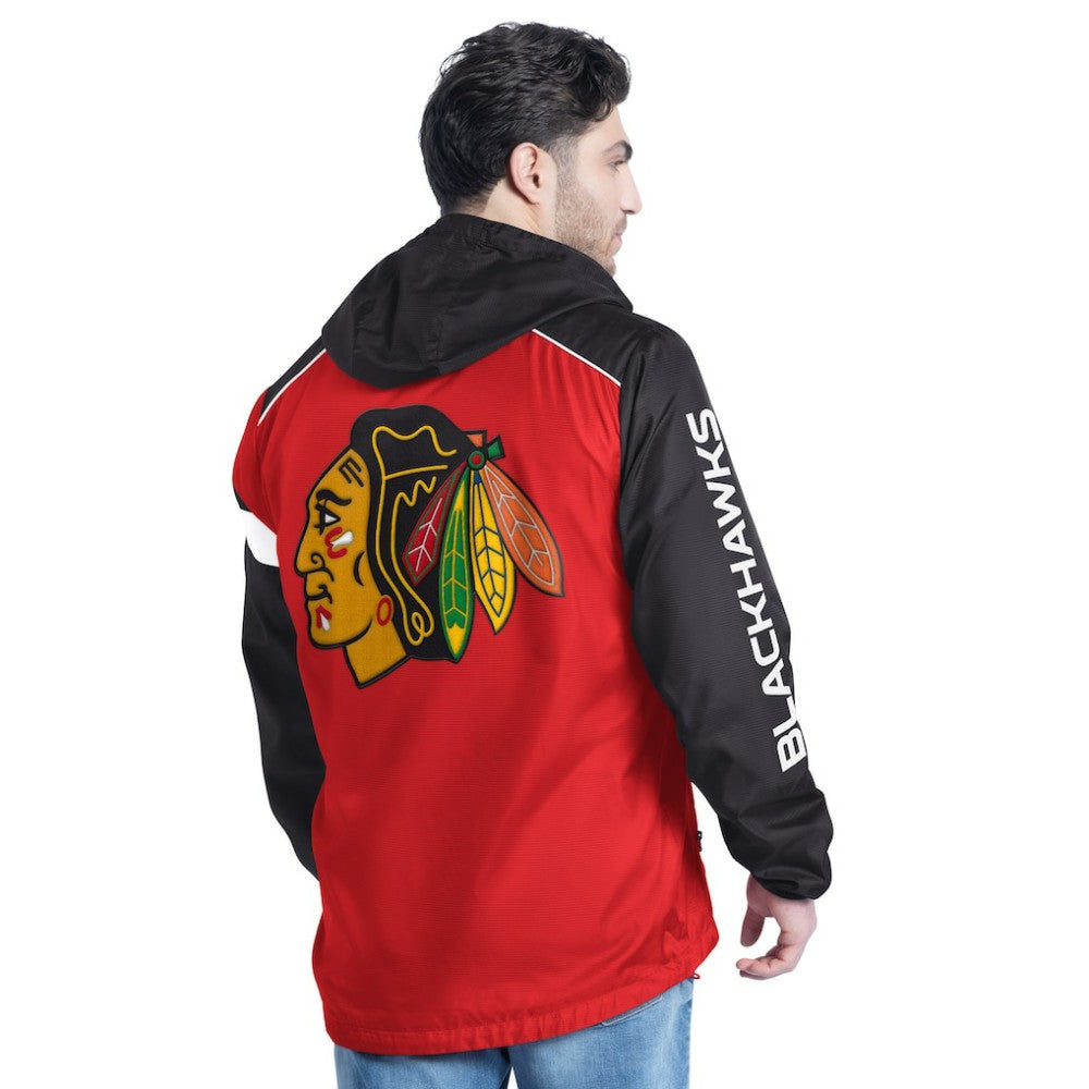 Chicago Blackhawks G-III Sports by Carl Banks Lateral Half-Zip Hoodie Jacket - Red/Black - NHL