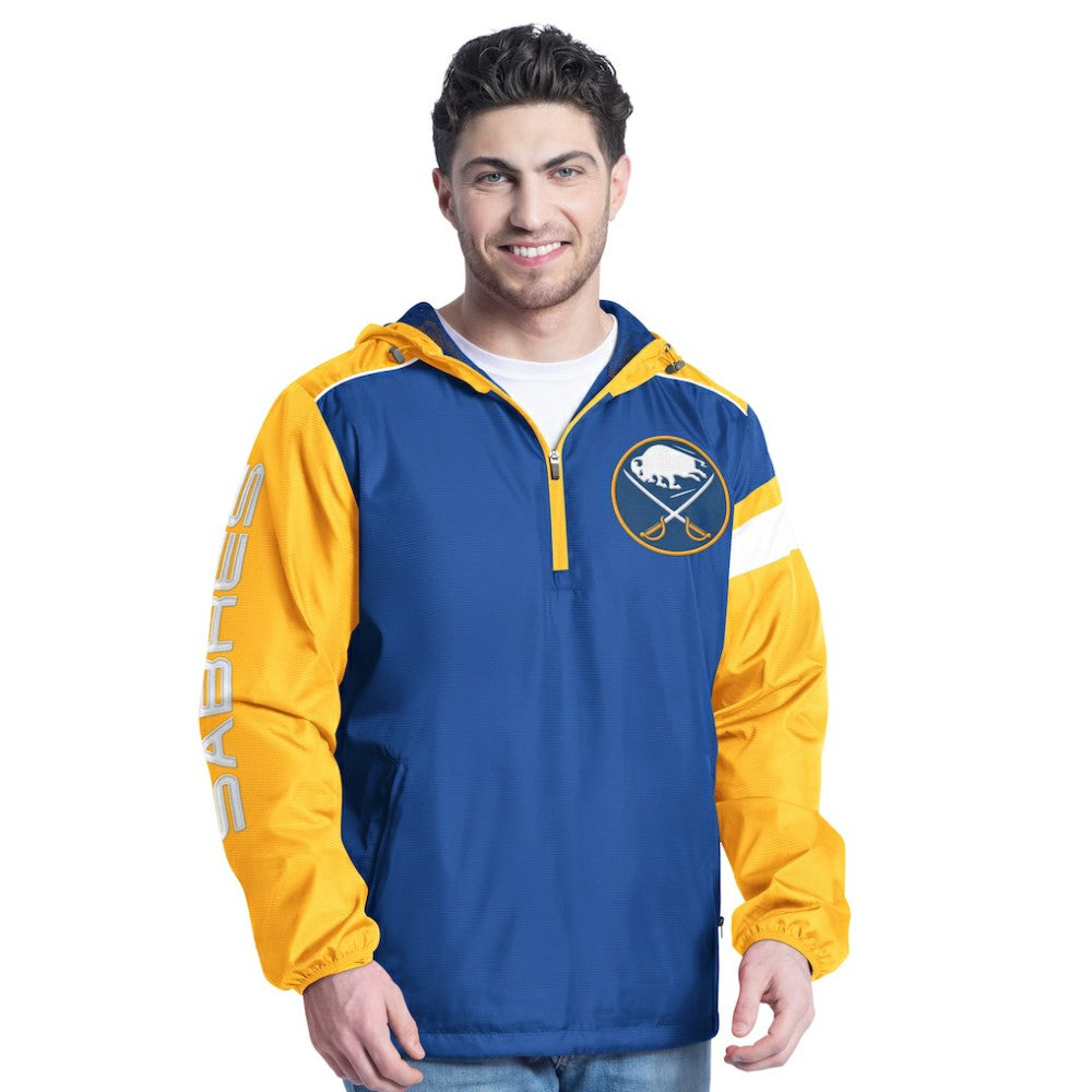 Buffalo Sabres G-III Sports by Carl Banks Lateral Half-Zip Hoodie Jacket - Royal/Gold - NHL