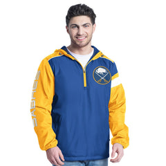 Buffalo Sabres G-III Sports by Carl Banks Lateral Half-Zip Hoodie Jacket - Royal/Gold - NHL