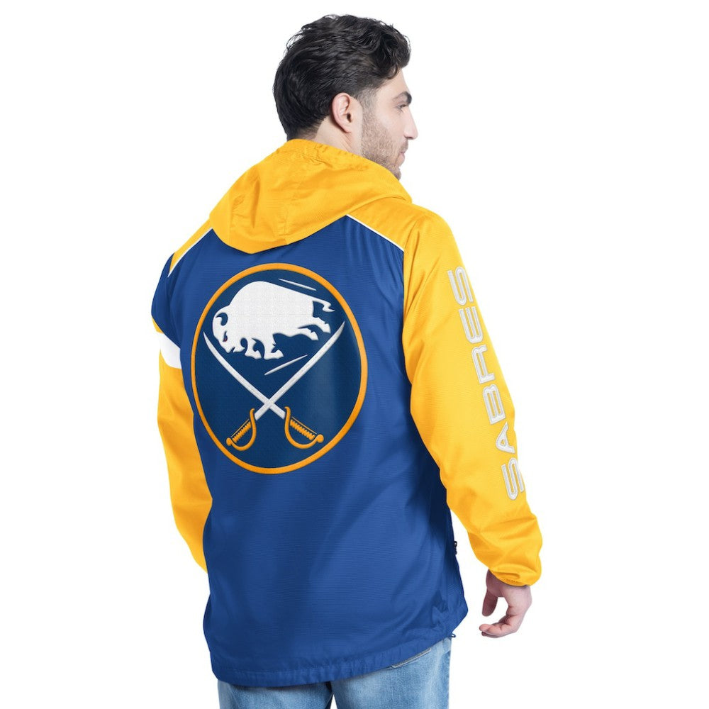 Buffalo Sabres G-III Sports by Carl Banks Lateral Half-Zip Hoodie Jacket - Royal/Gold - NHL