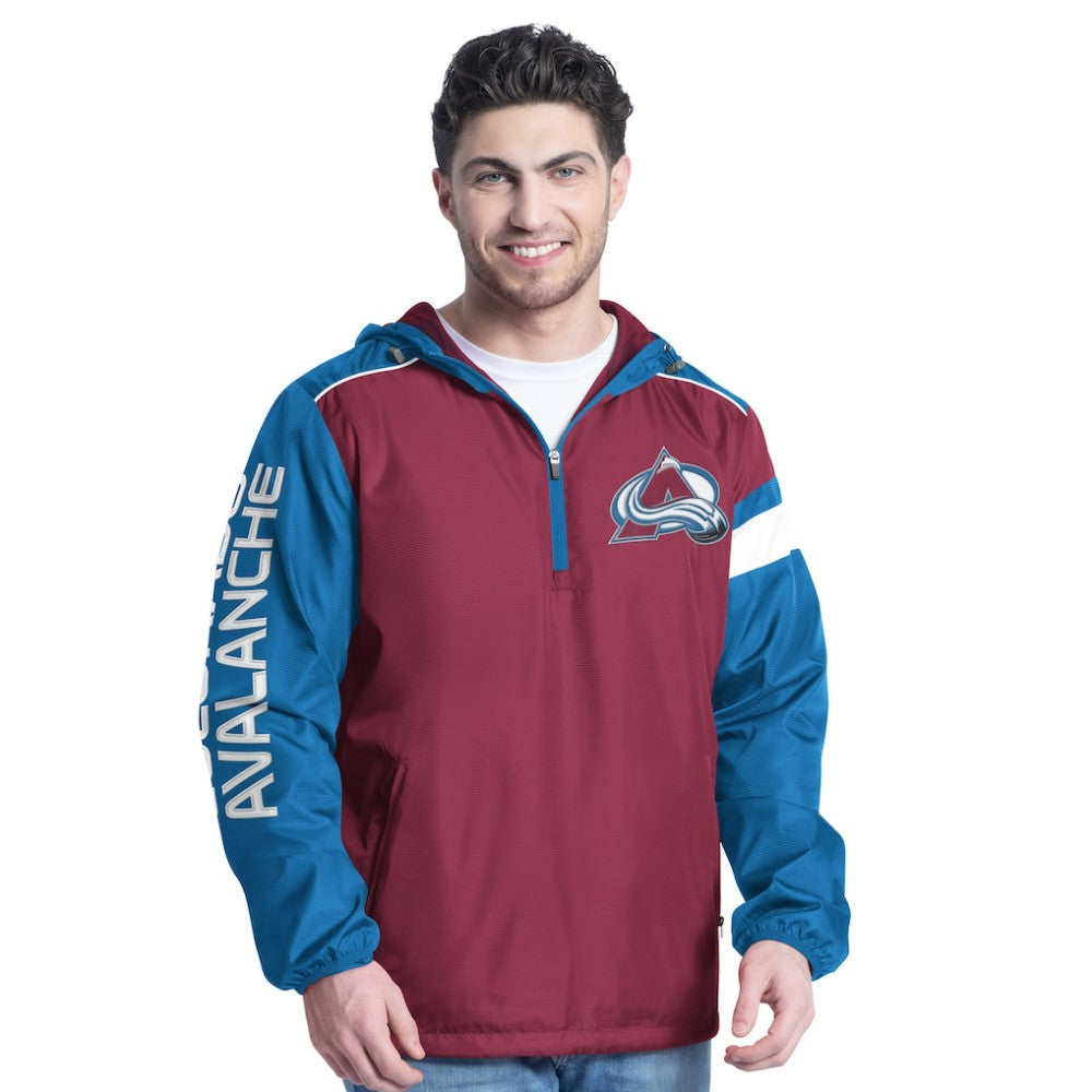 Colorado Avalanche G-III Sports by Carl Banks Lateral Half-Zip Hoodie Jacket - Burgundy/Navy - NHL