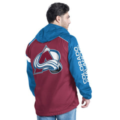 Colorado Avalanche G-III Sports by Carl Banks Lateral Half-Zip Hoodie Jacket - Burgundy/Navy - NHL