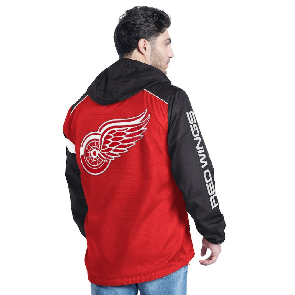 Detroit Red Wings G-III Sports by Carl Banks Lateral Half-Zip Hoodie Jacket - Red/Black - NHL