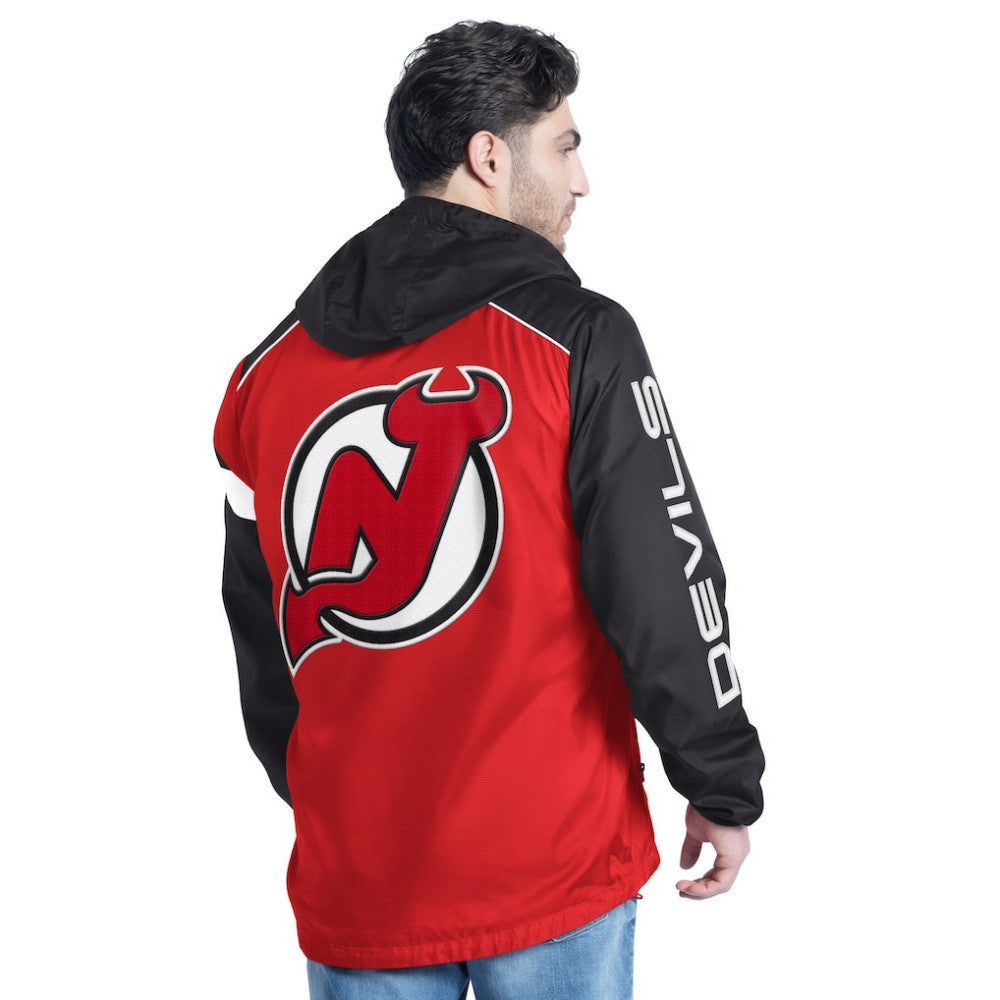 New Jersey Devils G-III Sports by Carl Banks Lateral Half-Zip Hoodie Jacket - Red/Black - NHL
