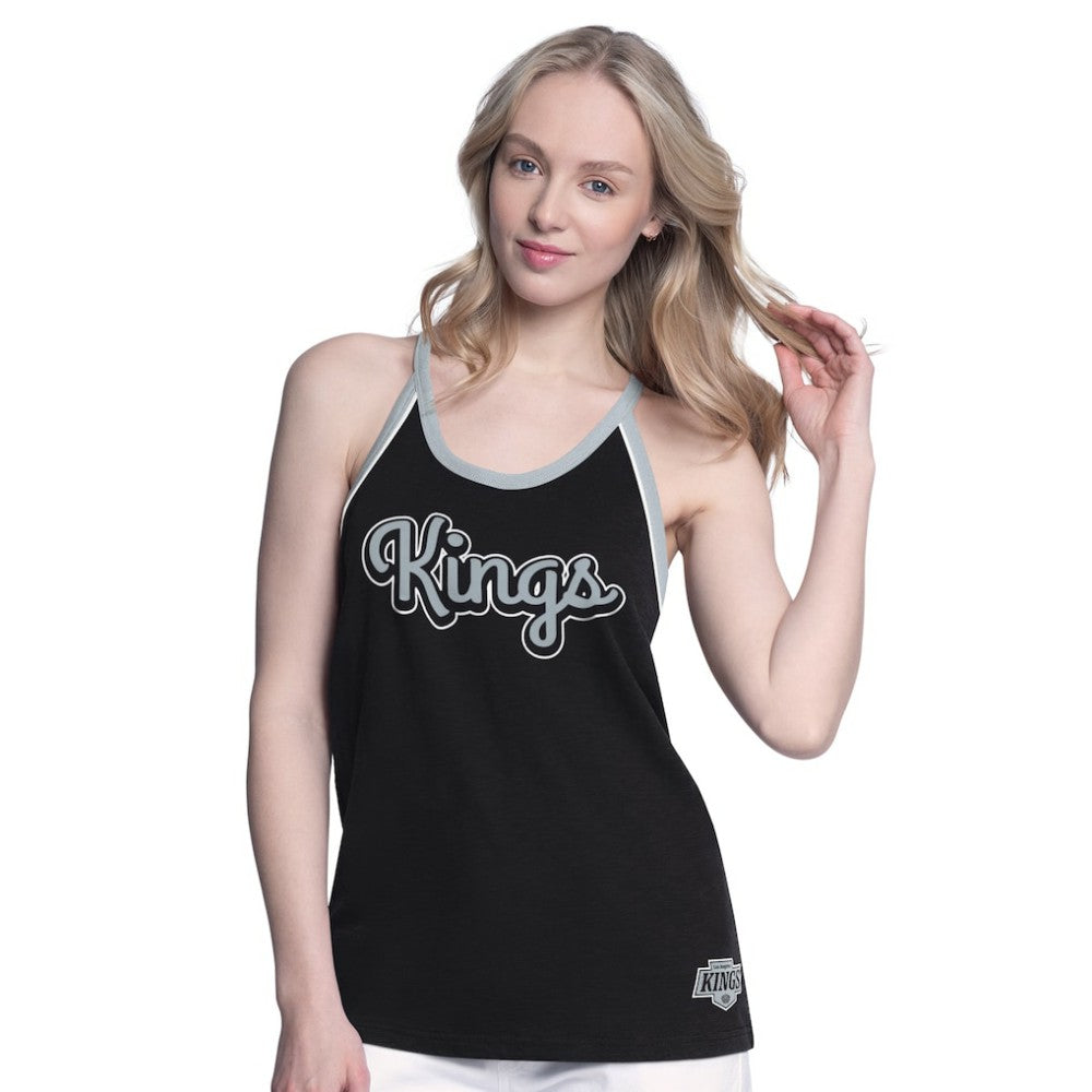 Los Angeles Kings G-III 4Her by Carl Banks Women's Curveball Racerback Scoop Neck Slub Tank Top - Black - NHL