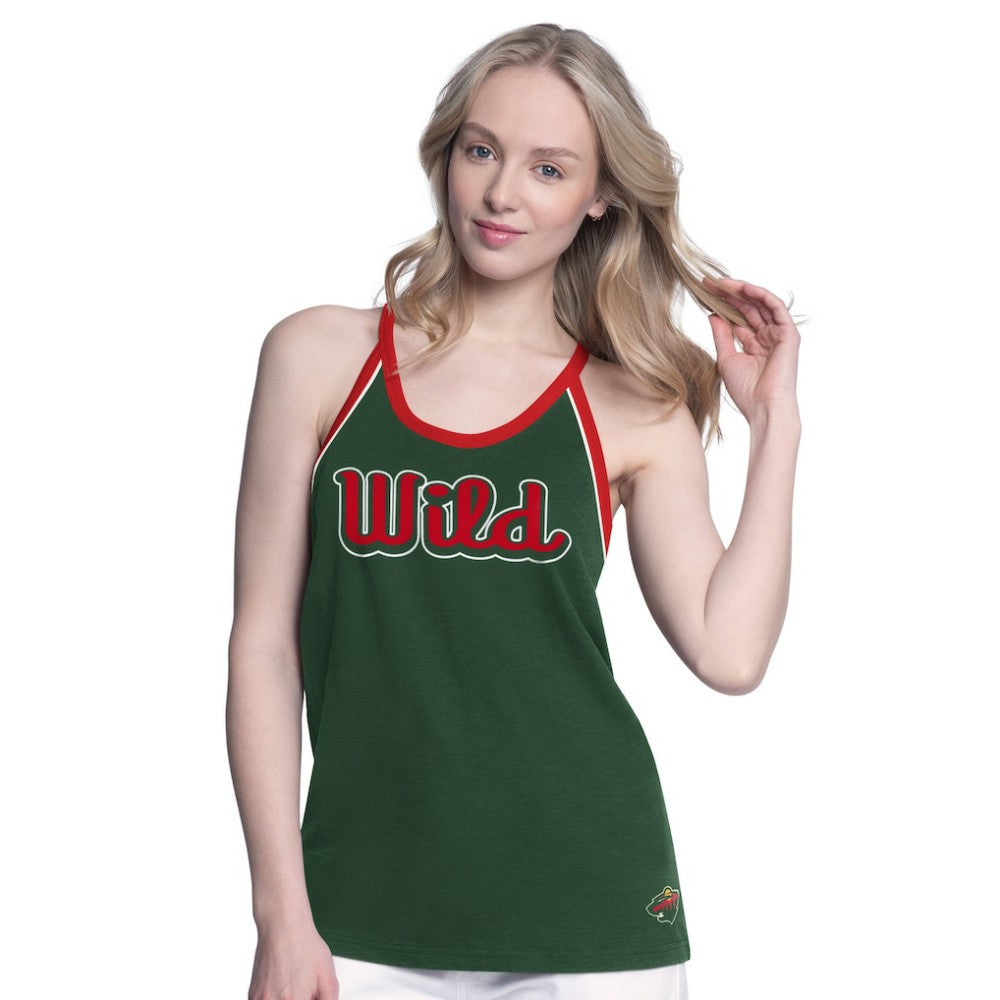 Minnesota Wild G-III 4Her by Carl Banks Women's Curveball Racerback Scoop Neck Slub Tank Top - Green - NHL