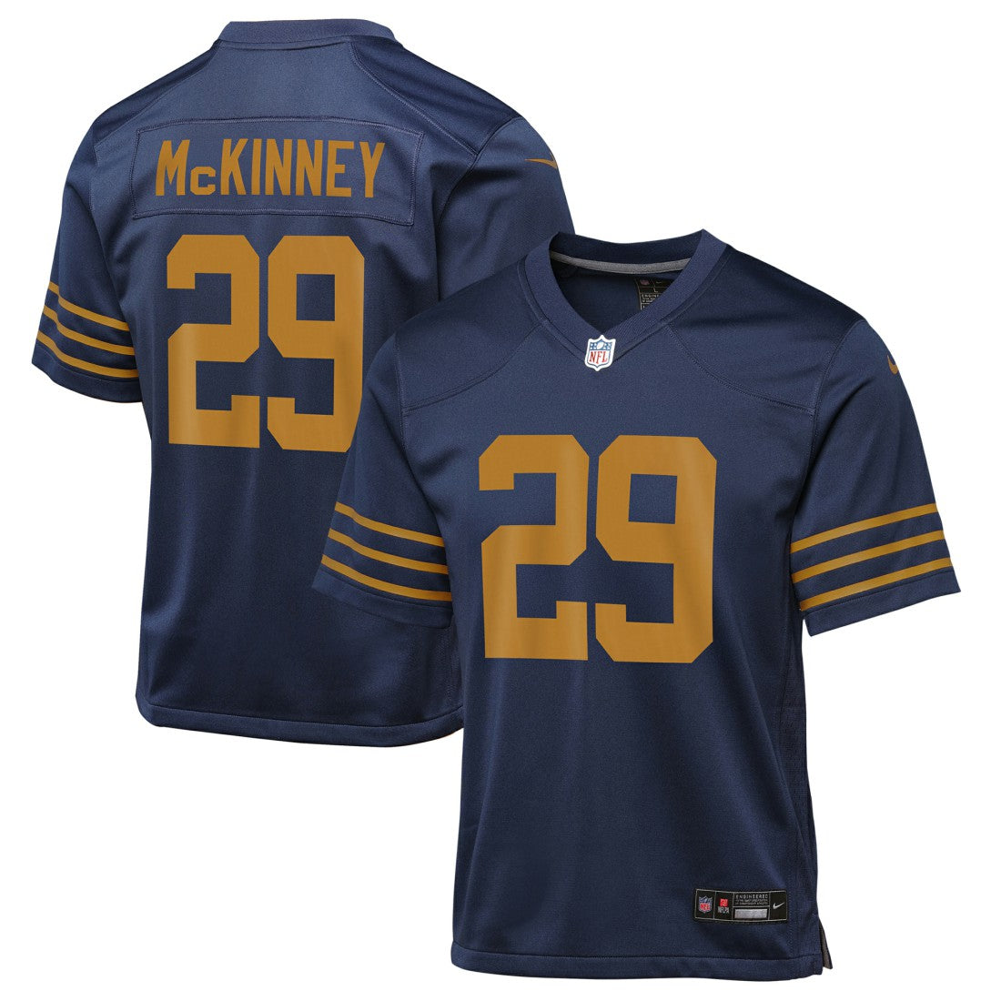 Xavier McKinney Green Bay Packers Youth The 1923 Classic Game Jersey Navy | Nike for Sale