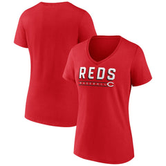 Cincinnati Reds Women's Primary Play V-Neck T-Shirt - MLB