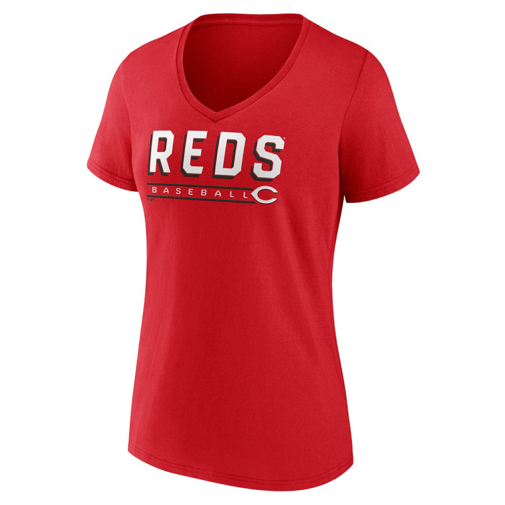 Cincinnati Reds Women's Primary Play V-Neck T-Shirt - MLB