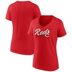 Cincinnati Reds Women's One And Only V-Neck T-Shirt - MLB