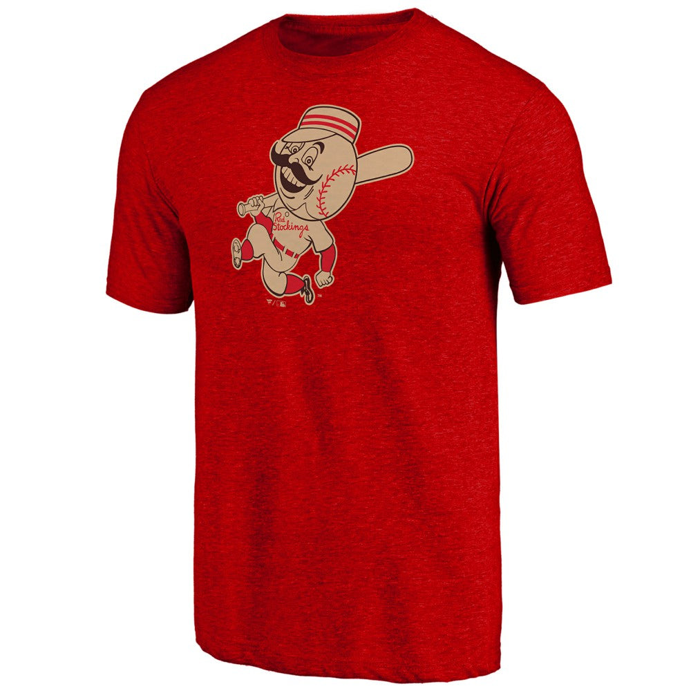 Cincinnati Reds Cooperstown Official Logo Tri-Blend T-Shirt - MLB