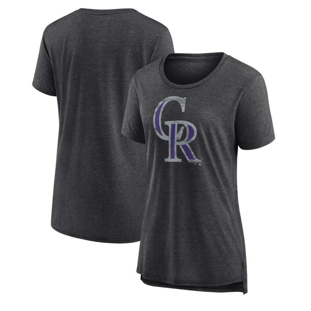 Colorado Rockies Women's Weathered Official Logo Tri-Blend T-Shirt - MLB