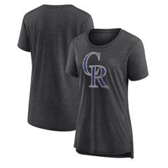 Colorado Rockies Women's Weathered Official Logo Tri-Blend T-Shirt - MLB