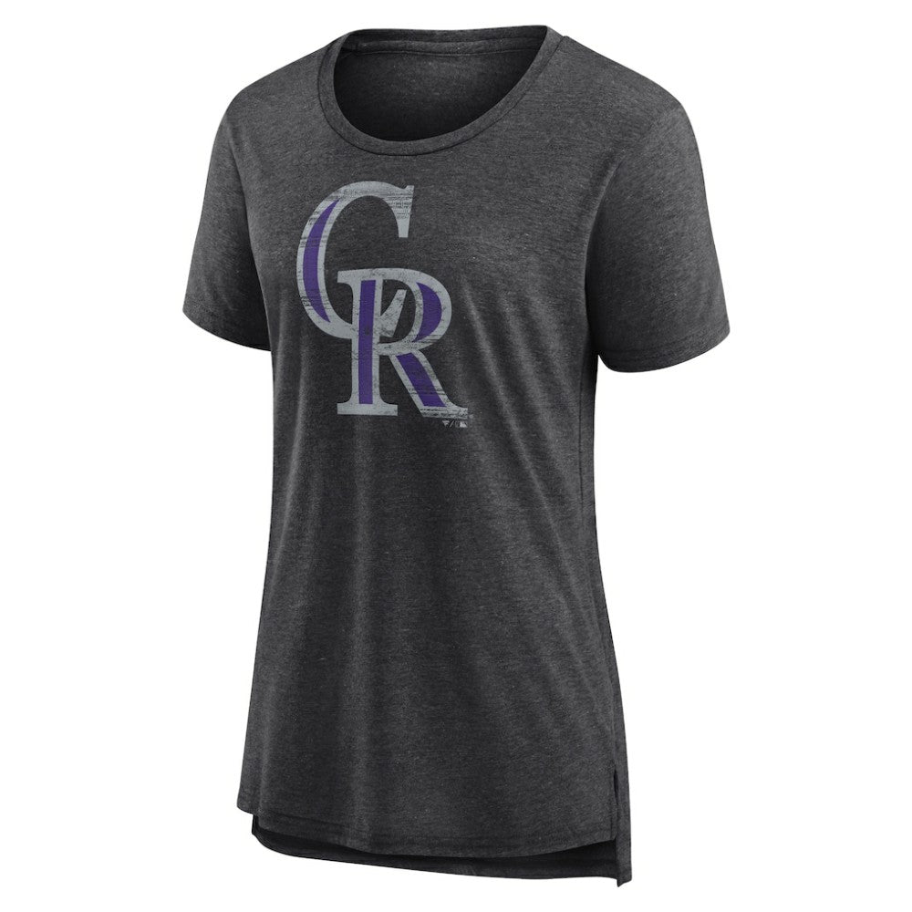 Colorado Rockies Women's Weathered Official Logo Tri-Blend T-Shirt - MLB