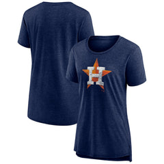 Houston Astros Women's Weathered Official Logo Tri-Blend T-Shirt - MLB