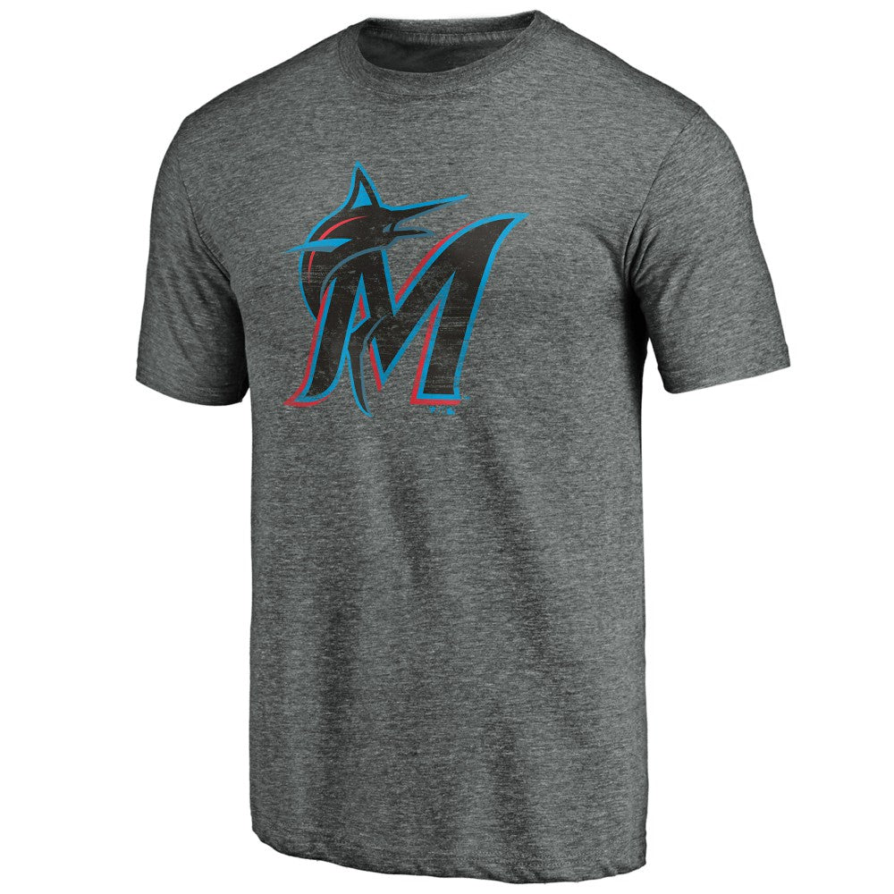 Miami Marlins Weathered Official Logo Tri-Blend T-Shirt - MLB