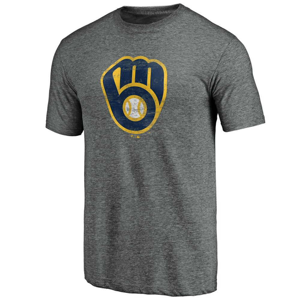Milwaukee Brewers Weathered Official Logo Tri-Blend T-Shirt - MLB
