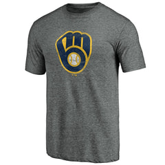 Milwaukee Brewers Weathered Official Logo Tri-Blend T-Shirt - MLB