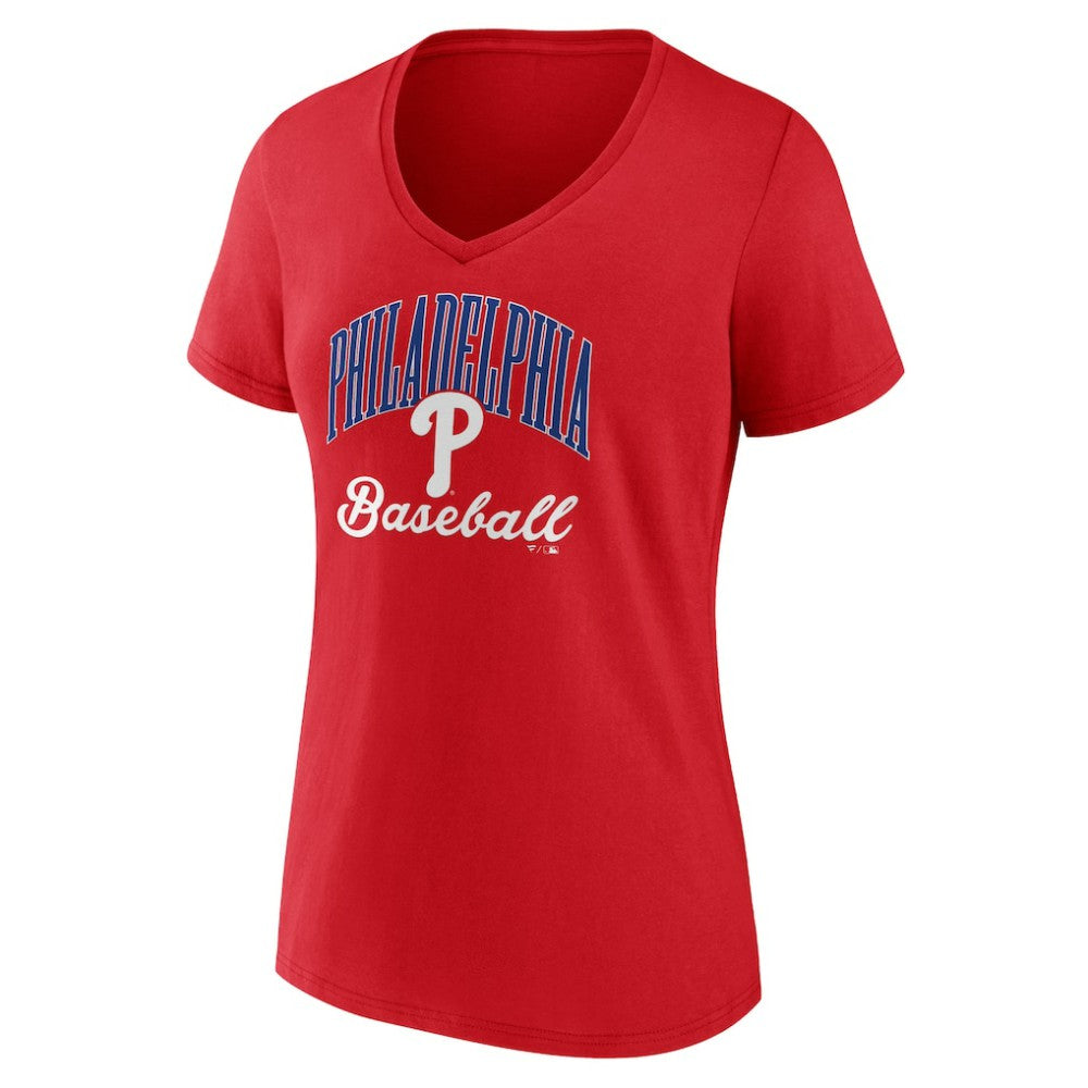 Philadelphia Phillies Women's Victory Script V-Neck T-Shirt - MLB