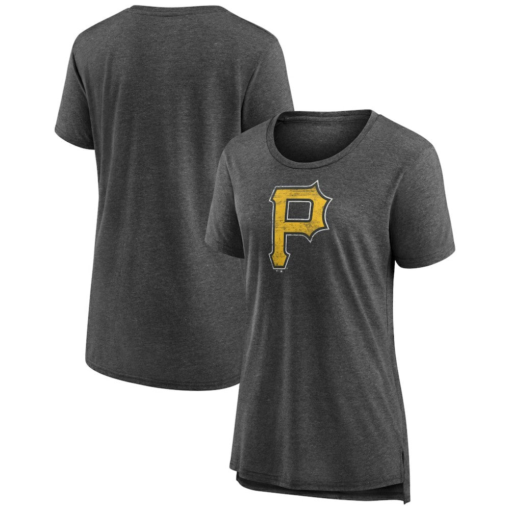 Pittsburgh Pirates Women's Weathered Official Logo Tri-Blend T-Shirt - MLB