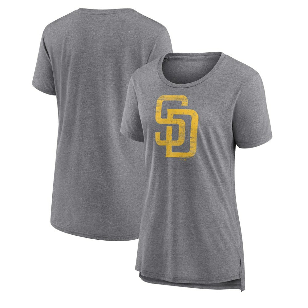 San Diego Padres Women's Weathered Official Logo Tri-Blend T-Shirt - MLB