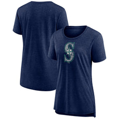 Seattle Mariners Women's Weathered Official Logo Tri-Blend T-Shirt - MLB