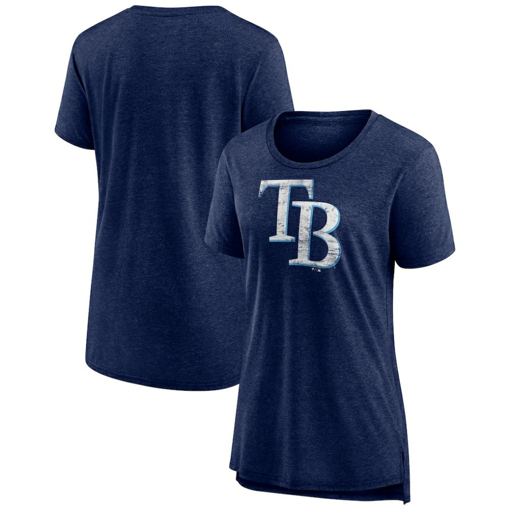 Tampa Bay Rays Women's Weathered Official Logo Tri-Blend T-Shirt - MLB