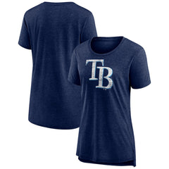 Tampa Bay Rays Women's Weathered Official Logo Tri-Blend T-Shirt - MLB