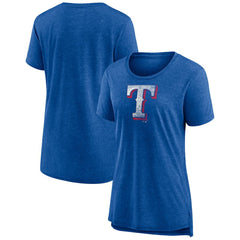 Texas Rangers Women's Weathered Official Logo Tri-Blend T-Shirt - MLB