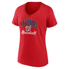 Washington Nationals Women's Victory Script V-Neck T-Shirt - MLB